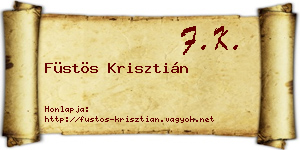 Füstös Krisztián névjegykártya