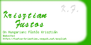 krisztian fustos business card